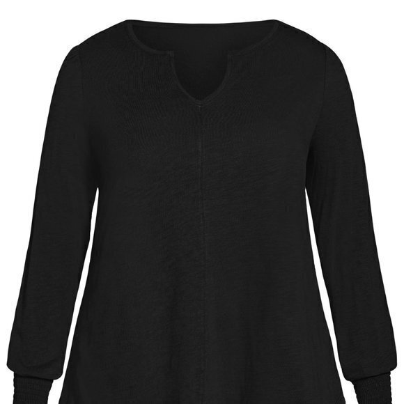 Avenue Black Long‎ Sleeve Plus Size Mandy Slub Top Size 18 - Picture 5 of 9